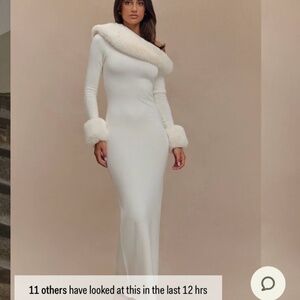 Meshki XXS Karleigh Faux Fur Knit Maxi Dress